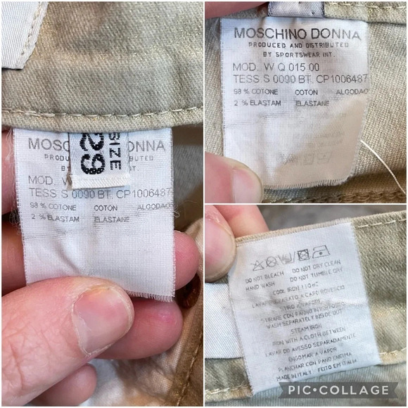 Vintage MOSCHINO Jeans Wide Leg Gold Shimmer Spice Girls - Picture 6 of 9